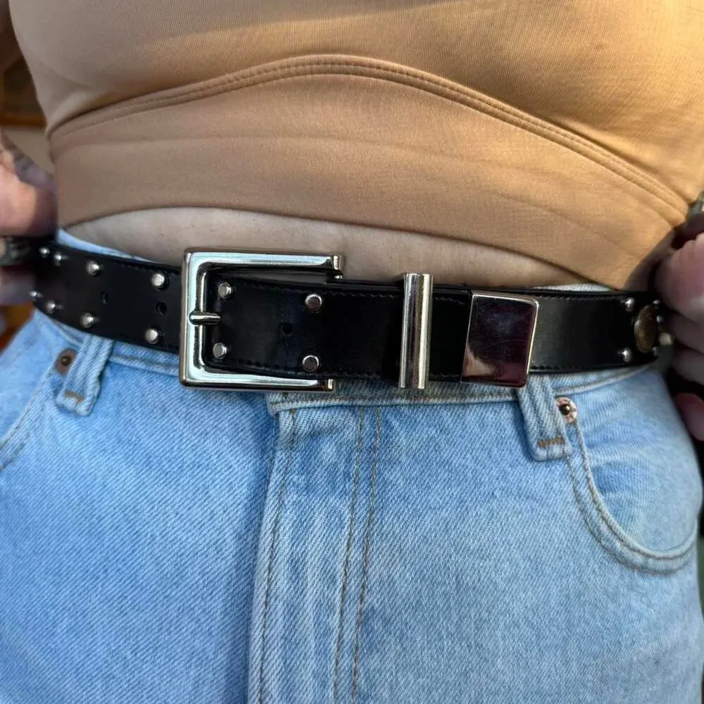 Black coin belt vintage 90s